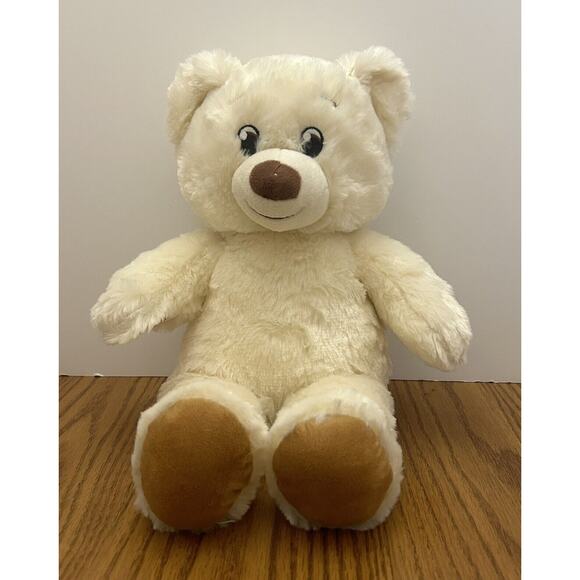Build A Bear Workshop Teddy Bear Plush Stuffed Animal Toy 15" Cream/Brown 2018 - Picture 1 of 8